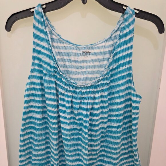 LOFT Tops - Ann Taylor LOFT Blue & White Stripe Tank Top – Women’s Size Large